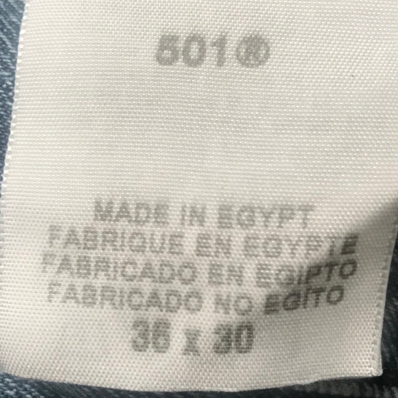Levi's 501 Jeans. Made in Egypt. Vintage - Picture 4 of 5